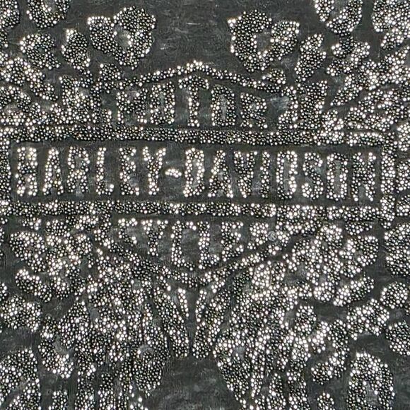 Harley-Davidson Rhinestone Wings Black V-Neck Tee Size L - Picture 6 of 8